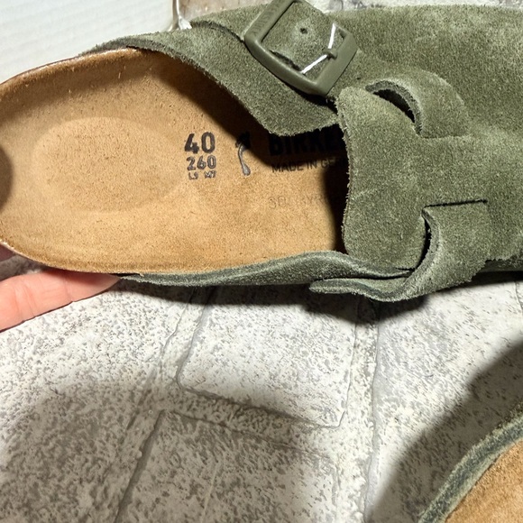 Birkenstock New w/o Box Boston Modern Suede Leather Thyme 40-9 - Picture 6 of 12